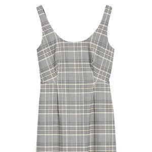 Banana Republic Plaid Dress Grey and Yellow NWT
